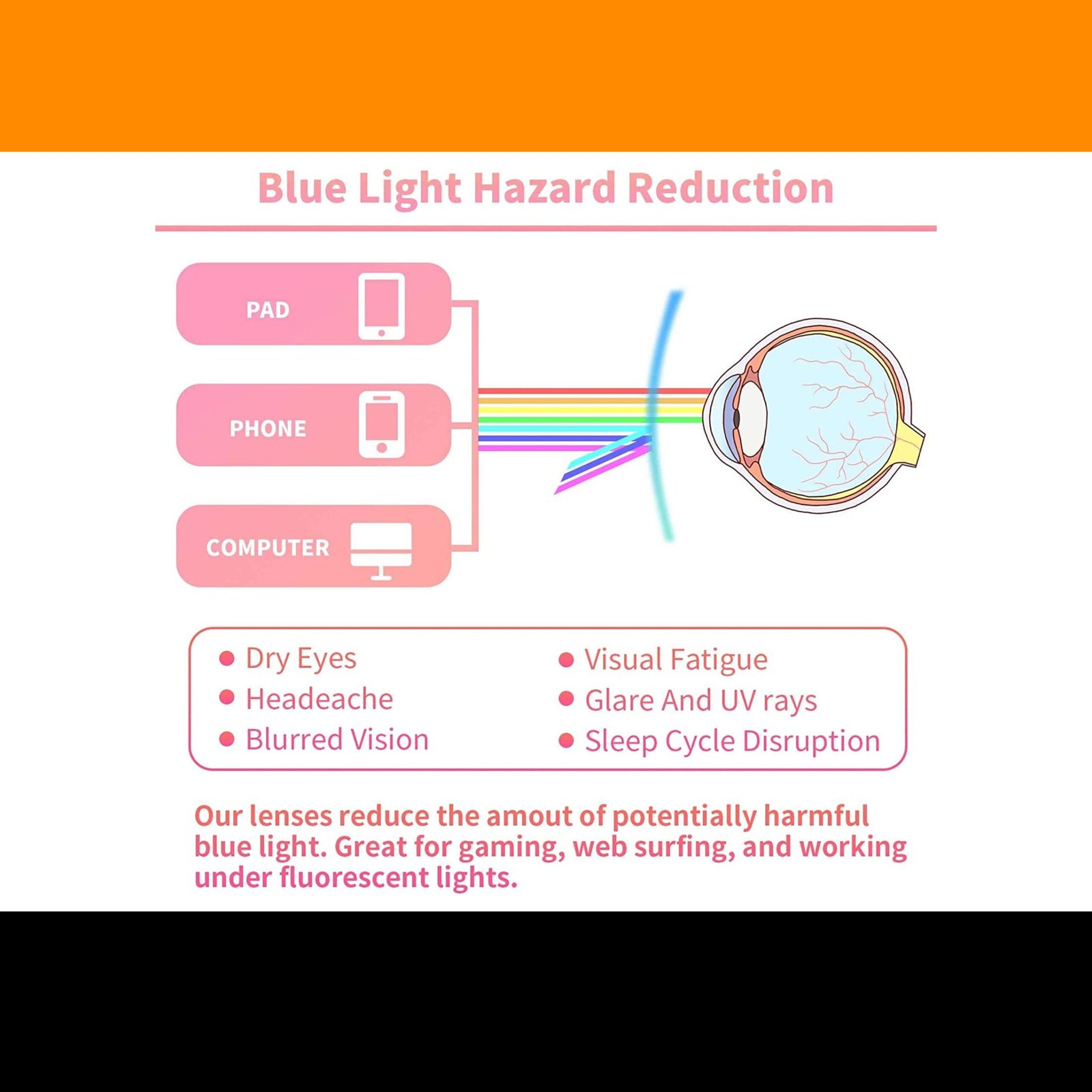 Kids' Blue Blocking Glasses - Rectangle - Image 3