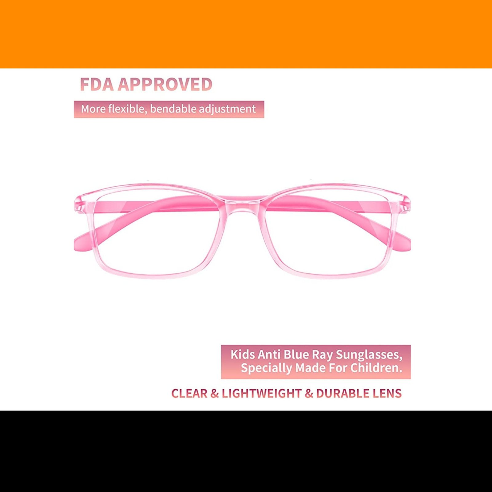 Kids' Blue Blocking Glasses - Rectangle - Image 2