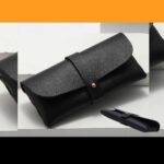 Soft Glasses Pouch with Strap - Black
