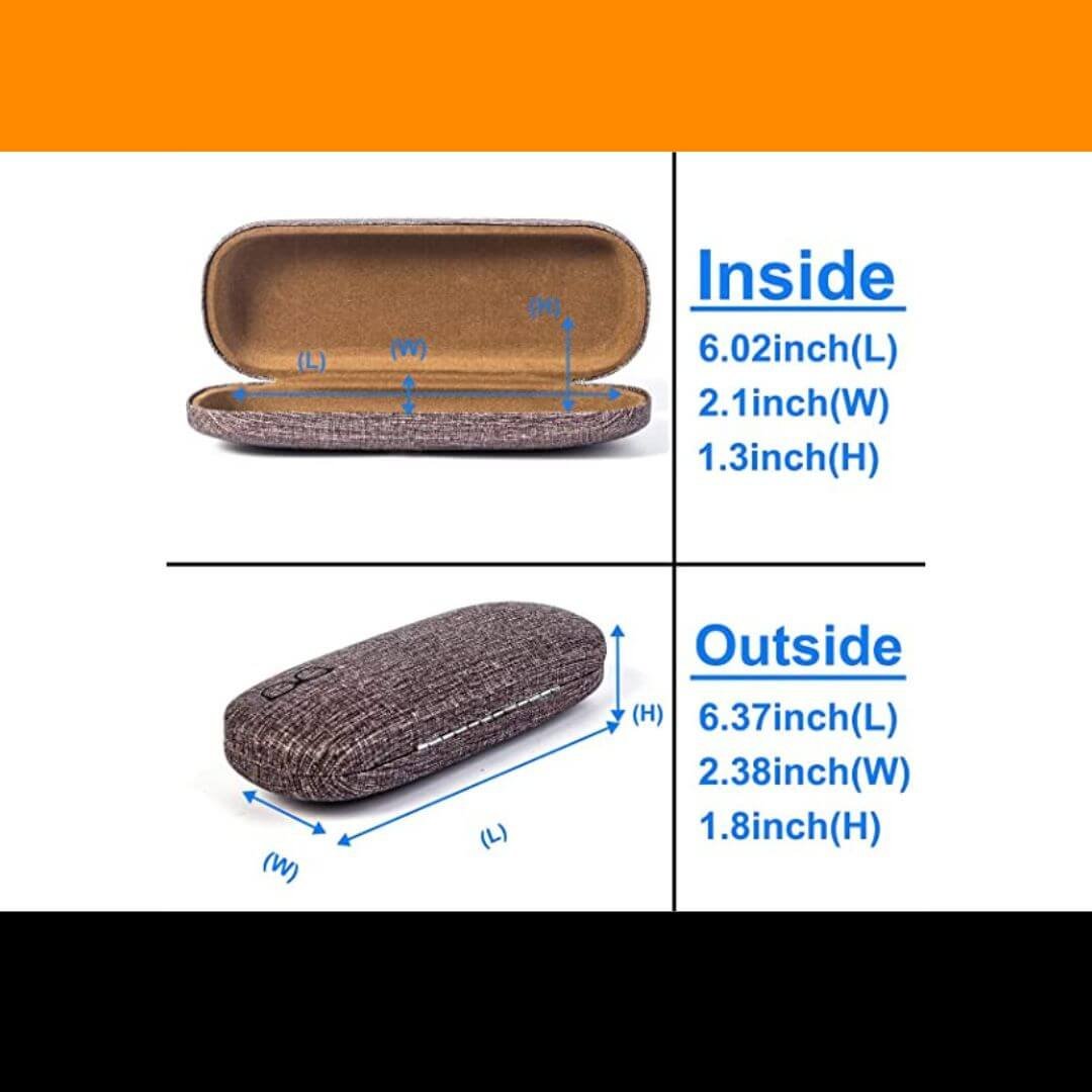 Hard Clamshell Eye Glasses Case - Linen Print - Image 3