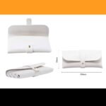 Soft Glasses Pouch with Strap - White