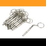 Mini Glasses Screwdriver Keychain - Silver