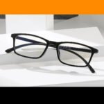 Plastic Black Rectangle Non-Prescription Blue Blockers