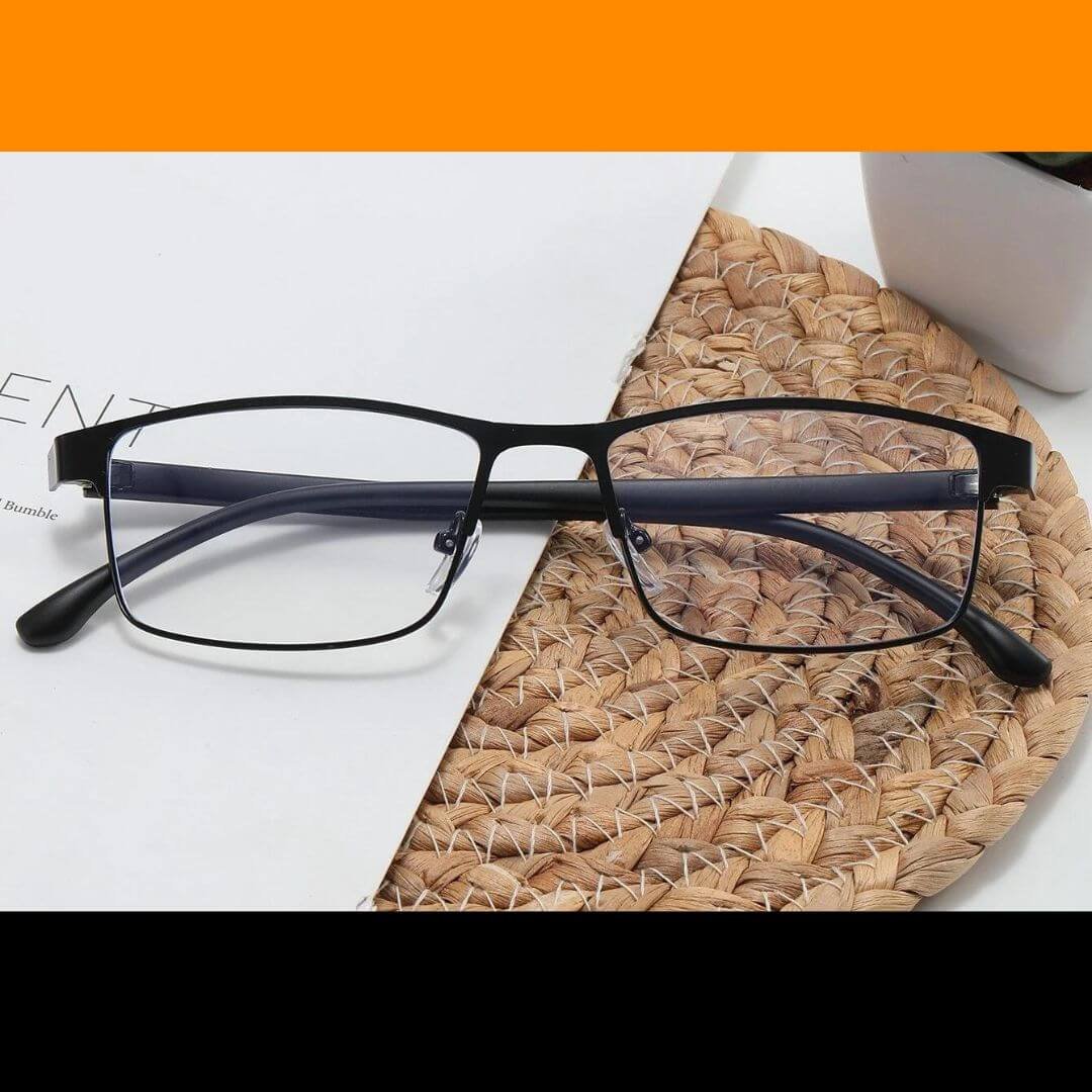 Stainless Steel Black Rectangle Blue Blockers