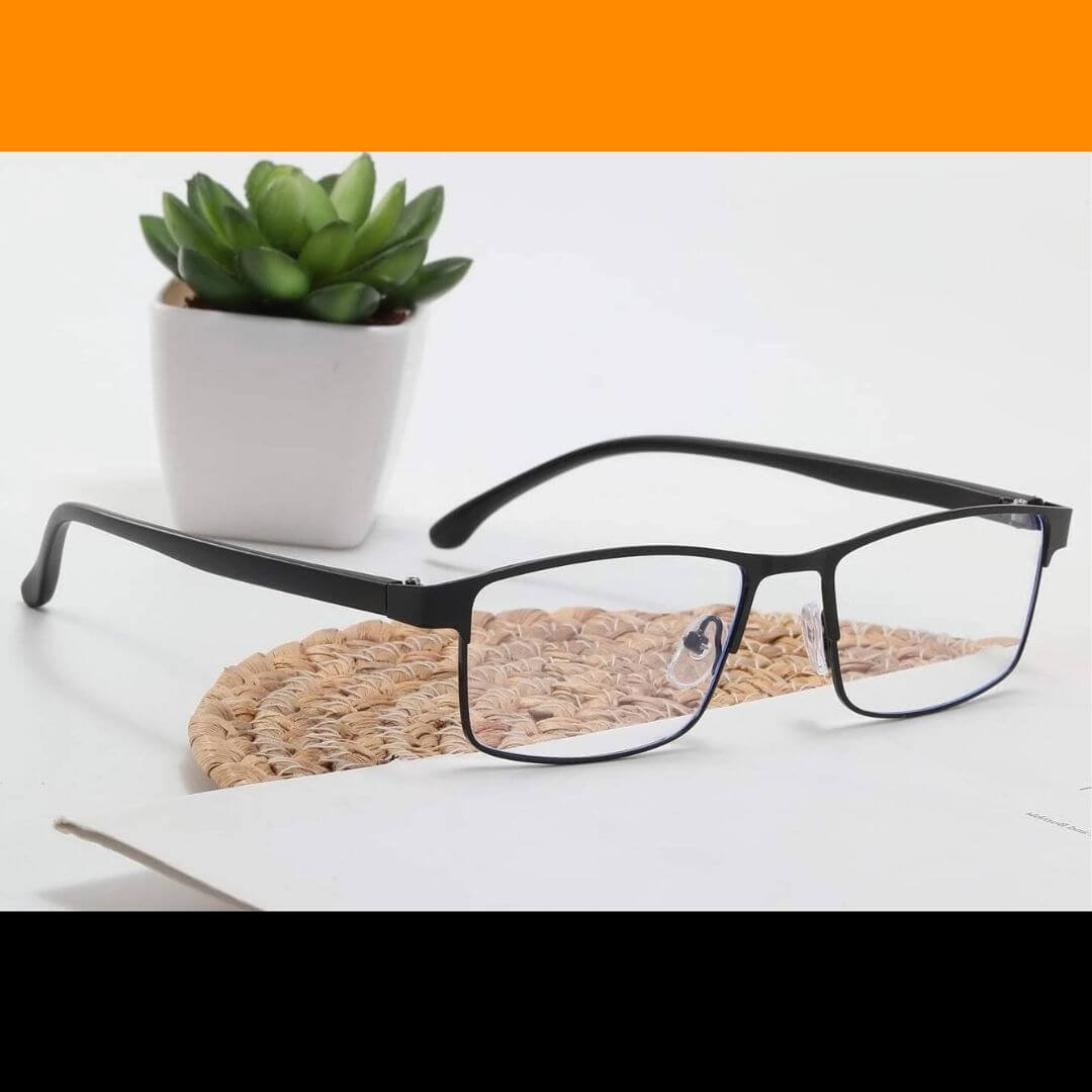 Stainless Steel Black Rectangle Blue Blockers - Image 2