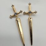 Sparkling Sword Earring Jackets - Gold