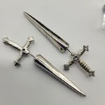 Sparkling Sword Earring Jackets - Silver